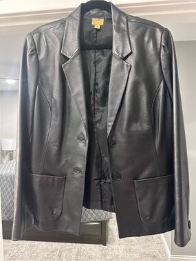 Caslon Black Leather Blazer